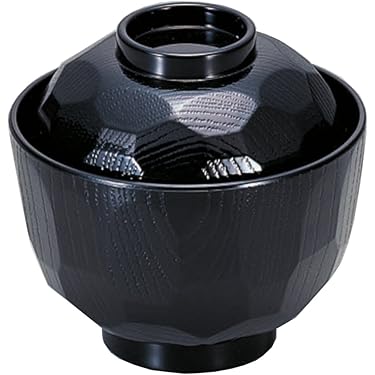 B6s「黒漆塗(内松葉図)小吸物椀  5個」共布 共箱(無地) 箸洗 茶道具 fit=scale-down,w=1200