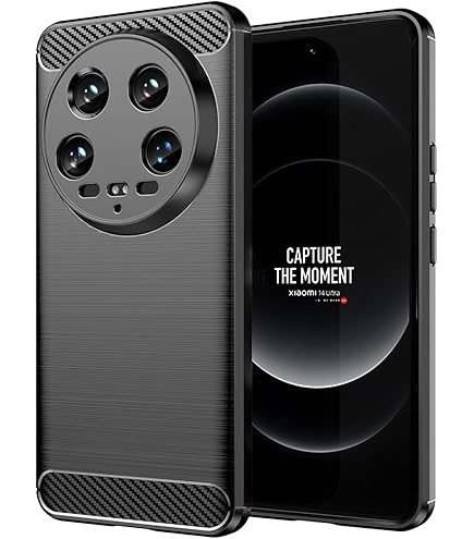 Amazon.co.jp: Xiaomi 14 Ultra 用ケース リング付き TPU 炭素繊維