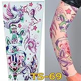 anshintoナイロンTemporary Tattoo Sleeveアームストッキング ブルー