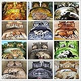 の卸売 1 に設定されて - ホットセール leopard パンダ馬 lion tiger 動物のプリントされた寝具セットを完全には、クイーンサイズのベッドリネンベッドスプレッド羽毛布団卸カバー