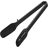 山崎実業(Yamazaki) シリコーン スプーン トング ブラック 約W10XD4.5XH22cm タワー 片面スリット入り 汁切できる 5194