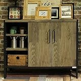 キャビネット 木製 ヴィンテージ 幅90 おしゃれ 収納 扉付き 棚付き 棚 3段 収納家具 アメリカン ビンテージ モダン