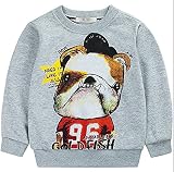 子供服 春秋 長袖 Tシャツ トレーナー 丸い襟 男の子 女の子 ベビー おしゃれ カジュアル ファッション 可愛い 動物柄 犬 プリント 3色