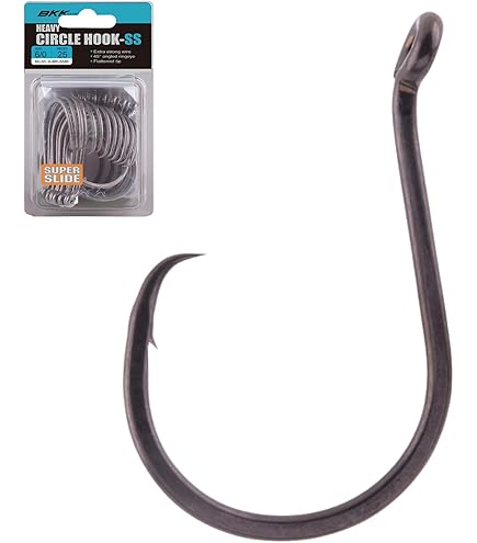 Bkk Fishing Hooks BKK Competition Circle-SS Saltwater Fishing Hooks 100-Pack | Inline Needle Point, Super Slide Coating, For Billfish Live Bait Circle Hooks Bkk Fishing Hooks BKK Competition Circle-SS Saltwater Fishing Hooks 100-Pack | Inline Needle Point, Super Slide Coating, For Billfish Live Bait Circle Hooks