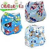 Ohbabyka3点セット おむつカバー 布おむつ ベビー 布オムツ おむつ 新生児用 新生児用品 サイズ調節可 洗濯可能 漏れしにくい パンツ フリーサイズ 通気性良い 保育園 入園準備 女の子 男