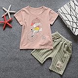 Onesall 子供服 ベービー服 赤ちゃん服 男の子 女の子 スーツ シャツ ズボン２セット 綿 夏 90-120cm半袖 上下 2点セット 誕生日 子供の日 遊園地に カジュアル お出かけ 出産祝