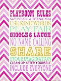 Heritage 1093 Playroom Rules Wall Decor 14 x 11-Inch Pink [並行輸入品]