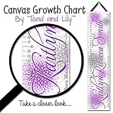 子供用キャンバスBirth Info Growth charttmマルチパープルとグレーMums Baby NurseryキャンバスGrowth Chartベビーシャワーギフトgc0249