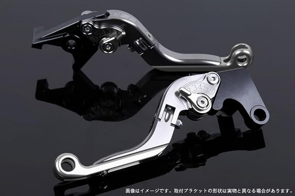 SSK 可倒延長式アジャストレバー クラッチ&ブレーキセット レバー本体: チタン アジャスト:シルバー エクステンション:シルバー (PS250)(FAZE MF11(フェイズ))(SILVERWING 400/600(シルバーウィング))(FORZA MF06/MF08/MF10)(FORZA Si MF12(フォルツァ))(INTEGRA RC62/RC71(インテグラ)) HO0406281-SR-SR - 1