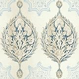 York Wallcoverings ve7022 Patina Vie Henna Palm Ogee壁紙、ブルース