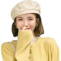 Athena New York ベレー帽 ベージュ　レース Athena new york ベレー帽ベージュレース