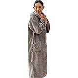 ナイスデイ mofua (モフア) 着る毛布 グレー Mサイズ (着丈105-110cm) ルームウェア 男女兼用 耳まであったか フード付き ボタンタイプ 冬 発売11周年 プレミアムマイクロファイバー 静電気対策強化 洗える 48476413