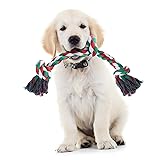 Oziral 犬おもちゃ ロープ 噛むおもちゃ 天然コットン 犬の玩具 3ノット 清潔 歯磨き 壊れにくい 紐玩具 丈夫 運動不足 ストレス解消 犬遊び ペット用 中型/小型犬に適用