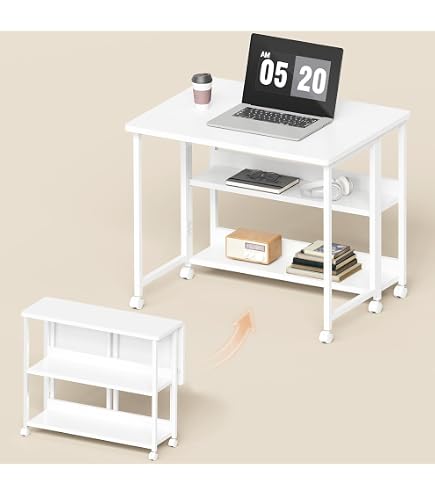 Amazon | 折りたたみデスク 作業台 キャスター付き 幅107×奥行55cm 耐