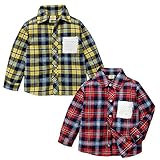 (イエロー/90cm)ベビー服 男の子 シャツ 長袖 Moujonjon ムージョンジョン 先染めチェック ニットポケット 男児 ベビー