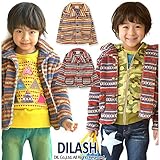 (ディラッシュ) DILASH 秋'15 ネイティブボーダーボアフリースジャケット 120 ネイビー