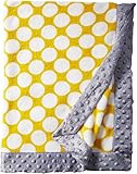 Bacati - Dots/pin Stripes Grey/yellow Blanket by Bacati