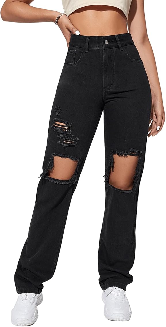 SweatyRocks Women's Casual Loose Ripped 