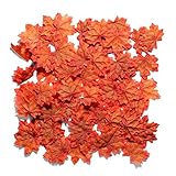 Decora 200ピース人工ファブリックFall Maple Leaves AutumnテーブルScatters for Fallや結婚式&秋パーティ オレンジ AD079S1P1US1