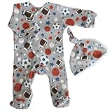 【未熟児】【低出生体重児】【早産児】【NICU】用 ベビー服： 長袖カバーオール 帽子付き スポーツ (1800-2700g)