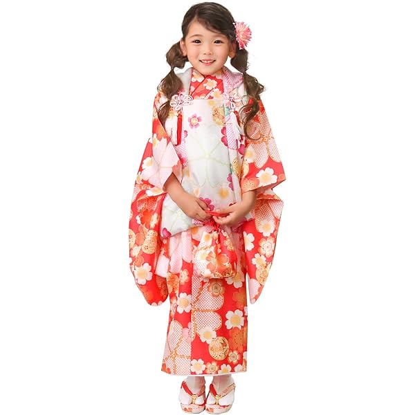 Amazon | [きもの遊美] 七五三 3才着物被布セット「花ひめ」9点