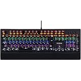 [Amazon限定ブランド] CLIENA ゲーミングキーボード 有線 日本語配列 キーボード 青軸メカニカルキー 安心 交換(保証期間内) 国内サポート 国内作成マニュアル 高寿命6000万回 ケーブル有線1.6ｍ LED搭載 Window7以降対