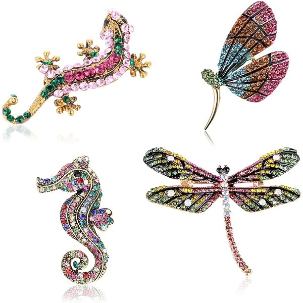 RINHOO Crystal & Pearl Initial Letter Brooch Pin - A-Z Alphabet, Colorful Enamel Gift For Women - View #3