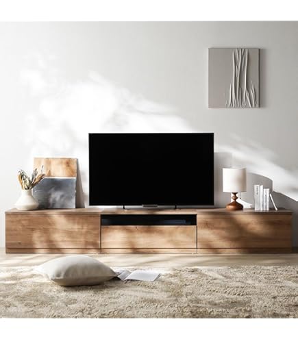 木製テレビ台 スラットデザイン 引き出し付き スラット テレビ