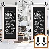 Homedecoハードウェア5 – 16 ftダブルTMSバーンドアハードウェア内部TCBunnyフラット 8FT Double Door Kit ブラック GCM1947