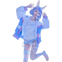 Amazon.co.jp: コスプレウィッグ 兎田ぺこら ブルー ホワイト