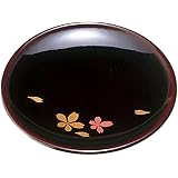 中西工芸 溜 碁石銘々皿 桜 5枚組 4460013