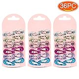 Elesa Miracle 36個ベビーガールズスパンコールヘアクリップToddlers幼児Kidsヘアスナップクリップバレッタ