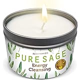The Sunny Factory MAGNIFICENT101 ピュアホワイトセージスマッジキャンドル ホームエナジークリーニング用 負のエネルギーを消す I 浄化 チャクラヒーリング 天然大豆ワックス缶キャンドル アロマセラピー用 6 oz 85
