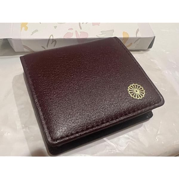 Amazon | 保証 日本皇室御用達菊紋章入黄金革長財布 ゴールド 天然皮革