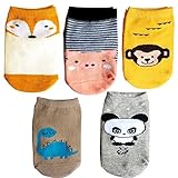 5ペアベビー漫画アンチスリップソックス、新生児Non Skidソフトコットンクルーソックス 12-36 Months 4327853161