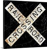 Peter Horjusプレミアムシックラップキャンバス壁アート印刷題名Railroad Crossing Sign 36" x 36" 2257440_24_36x36_none