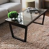 折りたたみガラステーブル　ローテーブル モーヴィー morvie (ブラウン)