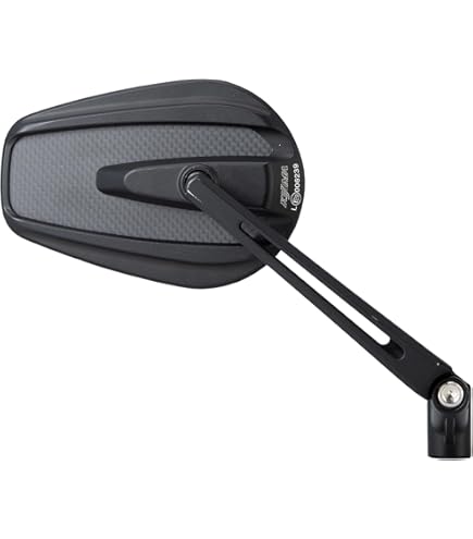 Amazon | KiWAV バイクミラー オーバル 黒 アルミ製 スロット付き柄