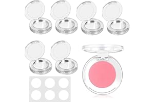 DIFEIUKI アイシャドウケース 空容器 6個セット 単色収納 丸形 透明 メイクパレット アイシャドー 口紅 空パレット 手作り 化粧品 DIYケース 小分け 詰め替え 化粧品DIY コンテナ アイシャドウ容器詰め替え