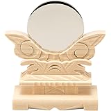 仏壇屋 滝田商店 神鏡(台付) 金属製「本鏡」 1.5寸(鏡径4.5cm・高さ8.5cm)◆神棚(お宮)・神殿の神具、神前のお供えに欠かせない道具【滝田商店発行 証明書付】