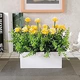 LifeStar 造花 フェイクグリーン 人工観葉植物 お世話のいらない 癒し 観葉植物 インテリア 人工 トピアリーボール 鉢植え 装飾 本物みたい プレゼント 贈り物 多色 イエロー