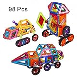 marlamall 98pcs Magnetic Building Blocks Toy磁気デザイナー教育Stacking Constructionセットキットfor Kids over 3 year