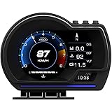 Amazon ニコマク Nikomaku Hud ヘッドアップディスプレイ A8 Obd2 大画面 カラフル 日本語説明書 車載スピードメーター ハイブリッド車対応 過速度警告搭載 時速をフロントガラスに スピードメーター 車 バイク