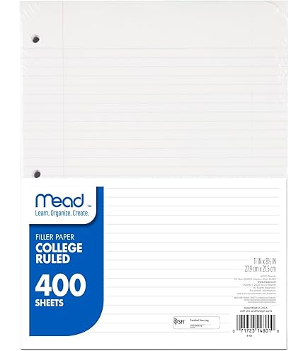 Amazon.co.jp: Filler Paper, 16-lbs., Wide Ruled, 3-hole