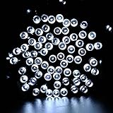 リーダーテク(lederTEK) ソーラー 防雨防水型 白色 イルミネーション LED 22m 200球 8点滅モデル クリスマス ライト 新年 飾り付け