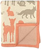 DARZZI Woodland Animals Baby Blanket, Coral/Stone, 35x45 by DARZZI