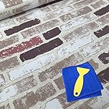 はがせる 壁紙 シート 45 cm 幅 10 m 取付 道具 付 (レンガ ベージュ系)