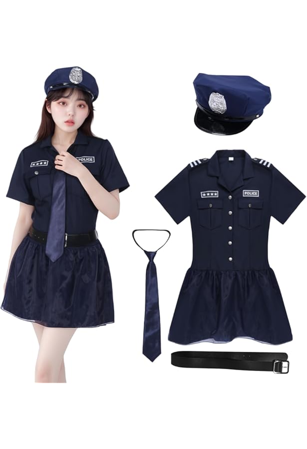 Amazon.co.jp: [YZYVIOW] ポリス レディース ハロウィン コスプレ