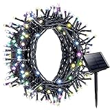 Litom Solar Outdoor 100 LED String Lights Solar Multi-Color Decorative Light with 8 Working Modes [並