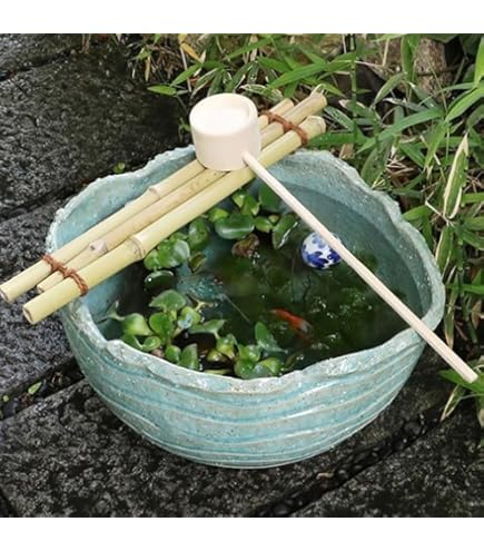 Amazon | 信楽焼 蹲 窯肌 つくばい（竹、柄杓付）【tu-0006】 しがらき